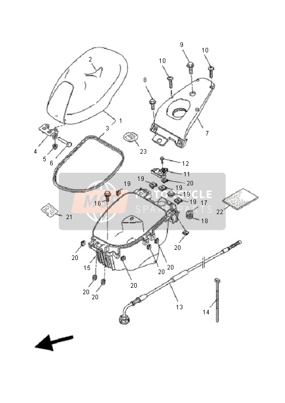 Yamaha YQ50 AEROX 2010 Posto A Sedere & Vettore per un 2010 Yamaha YQ50 AEROX